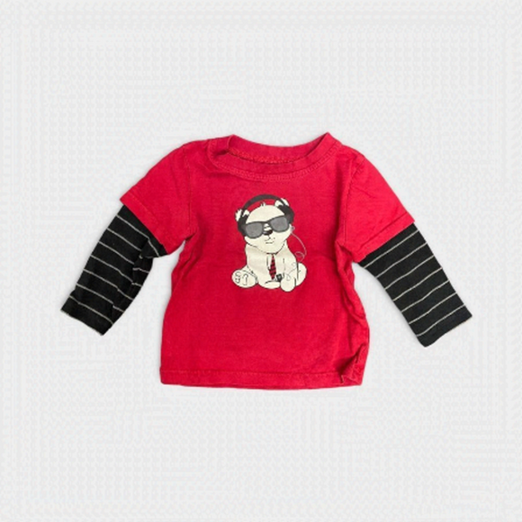 GEORGE| 3/$15| Red and Black Long Sleeve Shirt Baby Boy - Picture 1 of 3